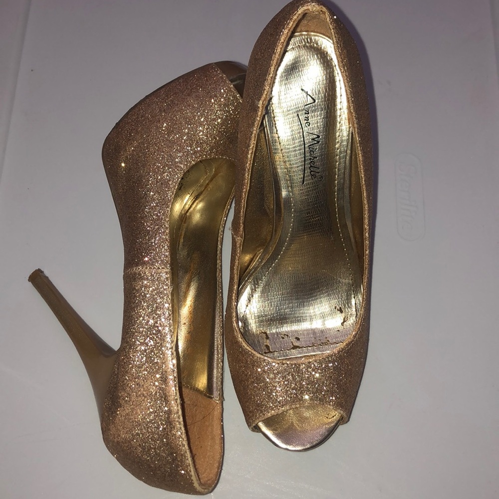 Gold Sparkle Heels Comfortable